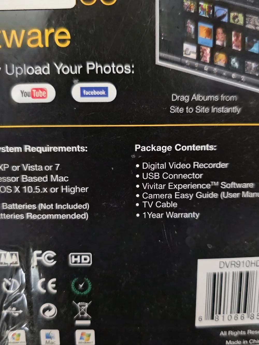 BNIB Vivitar 910HD Digital Video Recorder - Black
